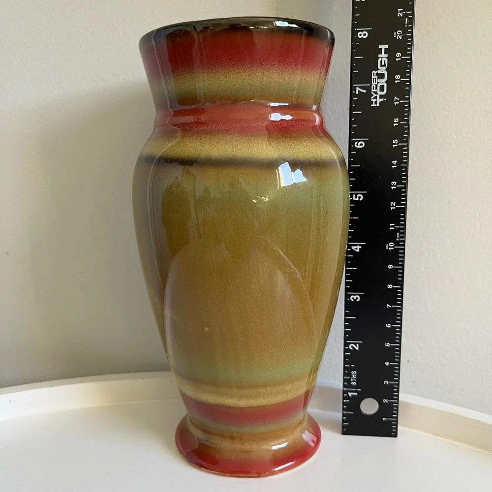 Vintage Ceramic Pottery Earth Tones Gloss Vase